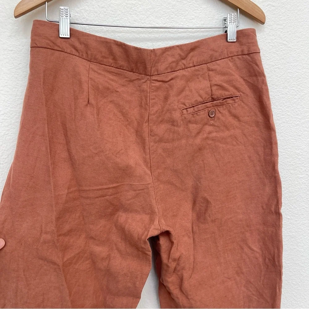 Wilfred Aritzia Allant Linen Pants Rust Color Size 8